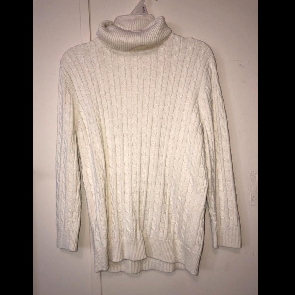 Cream Turtleneck Sweater